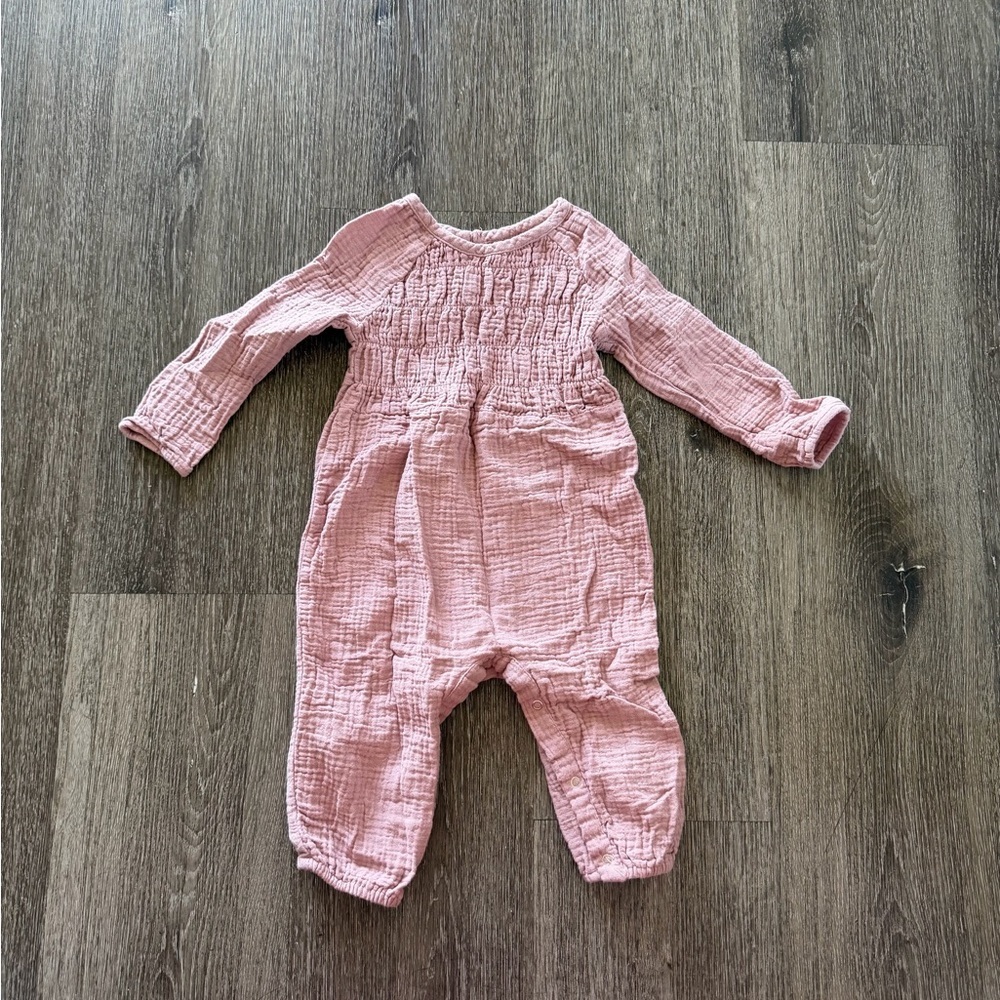 Grayson Collective Pink Gauze Baby Romper